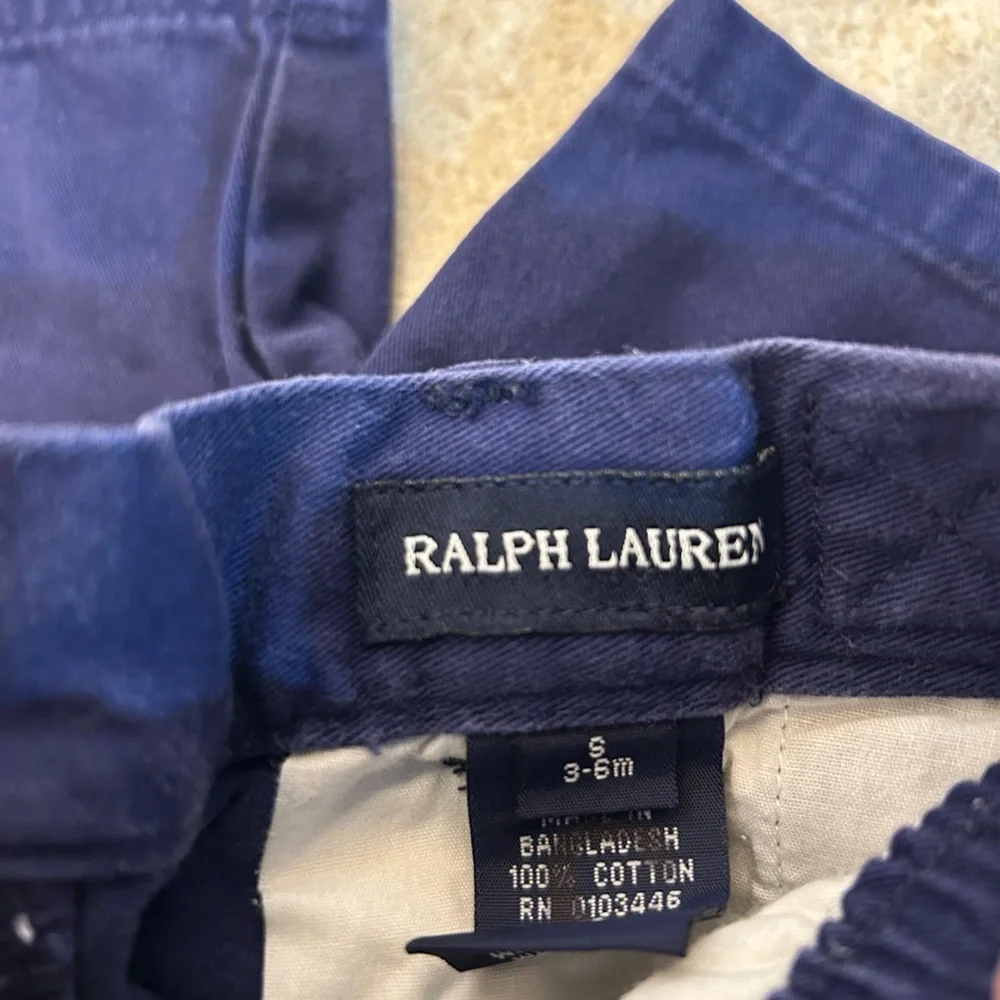 Ralph Lauren Baby Blue Belted Shorts‎ Size 3-6 Months